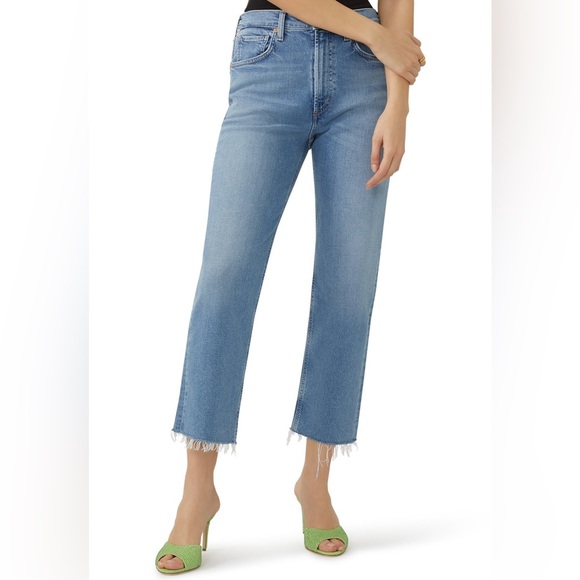 Citizens of Humanity daphne crop size 27 classic timeless straight jean raw hem - Picture 2 of 9